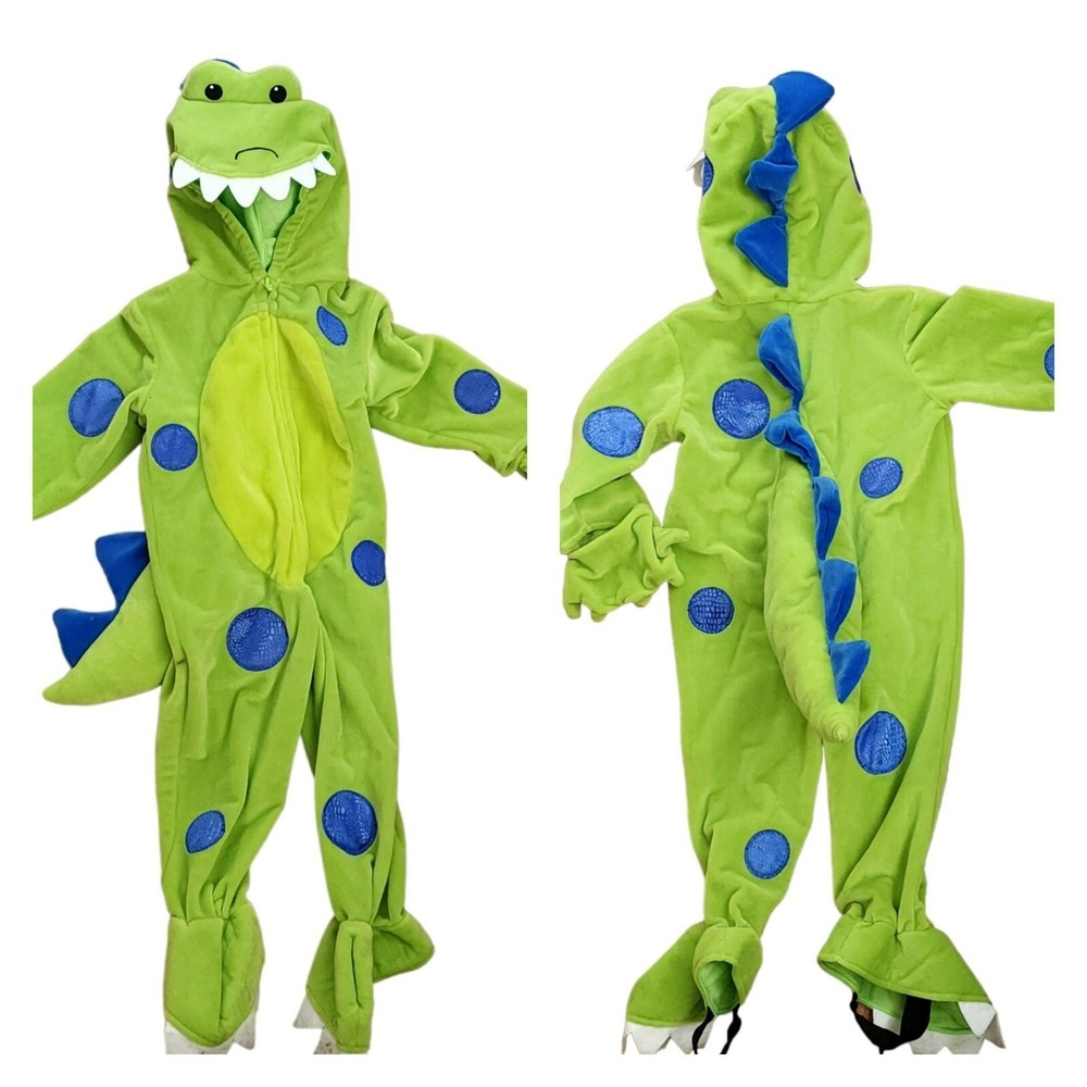 Toys R Us Miniwear Halloween Costume Green Dinosaur Blue Polka Dot Faux
